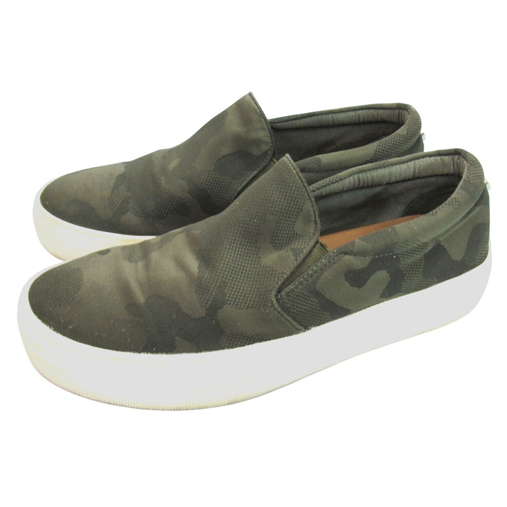 STEVE MADDEN Women's GILLS Green CAMO Fabric SLIP-ON Platform SNEAKERS Sz 8.5M
